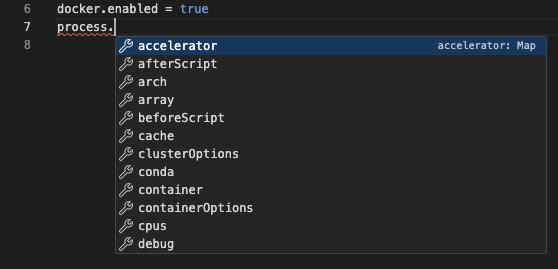 Autocompletar de configuração